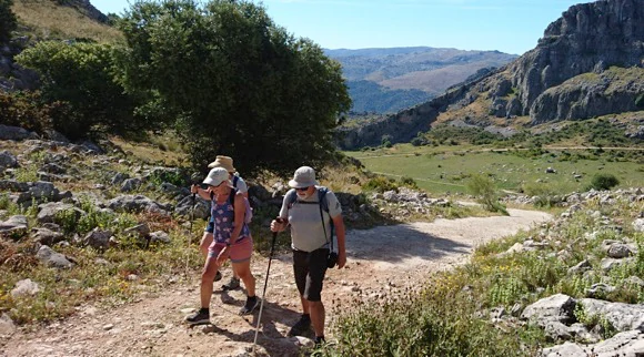 walking in the grazalema mountains in southern spain